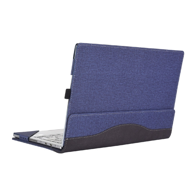 For Microsoft Surface Book 3 / 2 / 1 13.5 inch Cloth Texture Laptop Leather Case With Stand Function(Blue) by buy2fix