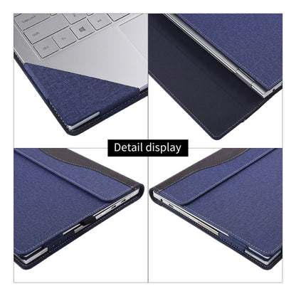For Microsoft Surface Book 3 / 2 / 1 13.5 inch Cloth Texture Laptop Leather Case With Stand Function(Blue) by buy2fix
