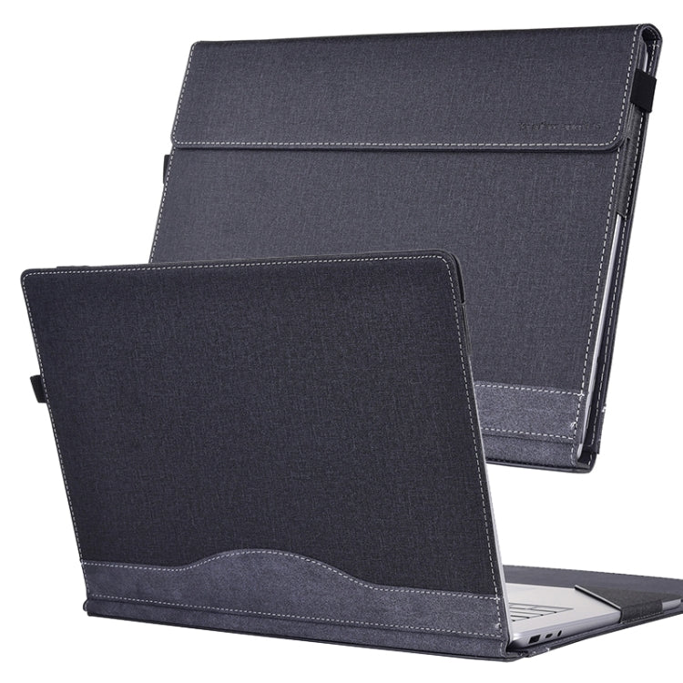 For Microsoft Surface Laptop 6 15 inch Cloth Texture Laptop Leather Protective Case(Space Ash) - Others by buy2fix | Online Shopping UK | buy2fix