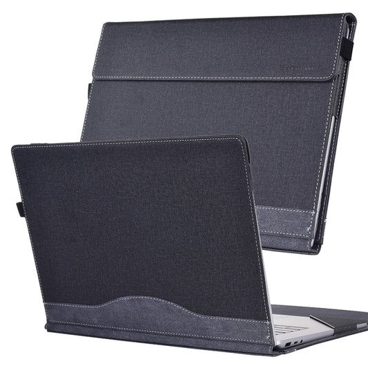 For Microsoft Surface Laptop 6 15 inch Cloth Texture Laptop Leather Protective Case(Black) - Others by buy2fix | Online Shopping UK | buy2fix