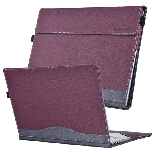 For Microsoft Surface Laptop 6 15 inch Cloth Texture Laptop Leather Protective Case(Wine Red) - Others by buy2fix | Online Shopping UK | buy2fix