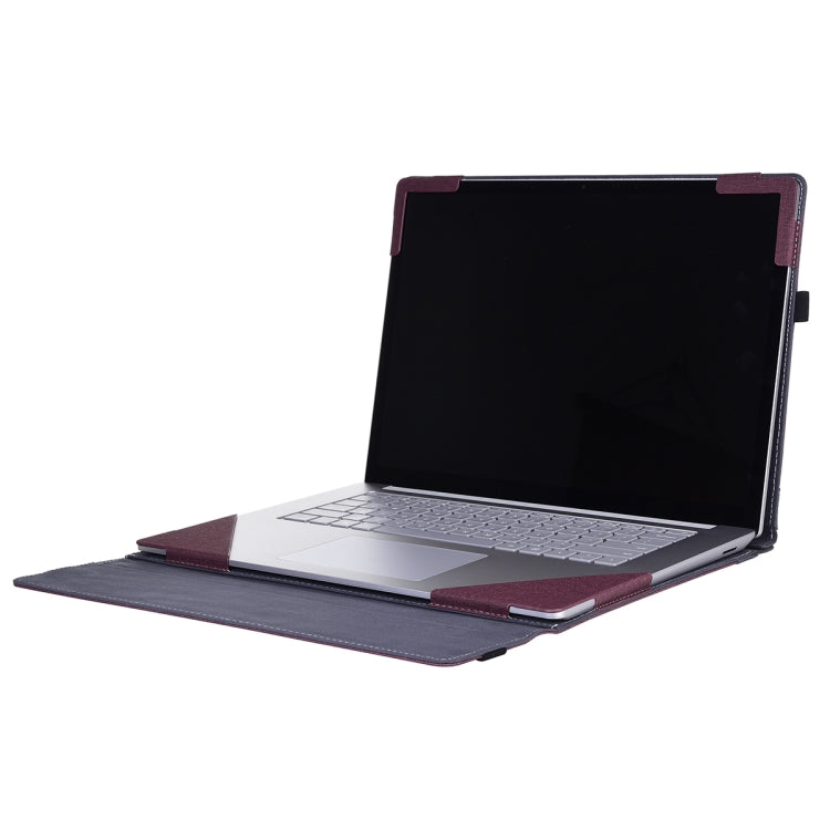 For Microsoft Surface Laptop 6 15 inch Cloth Texture Laptop Leather Protective Case(Wine Red) - Others by buy2fix | Online Shopping UK | buy2fix