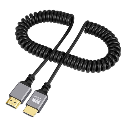 HDMI Type-A to HDMI Type-A HDMI OD4.0 Spring Cable, Length: 0.5m~2.4m(Grey Shell) - Cable by buy2fix | Online Shopping UK | buy2fix