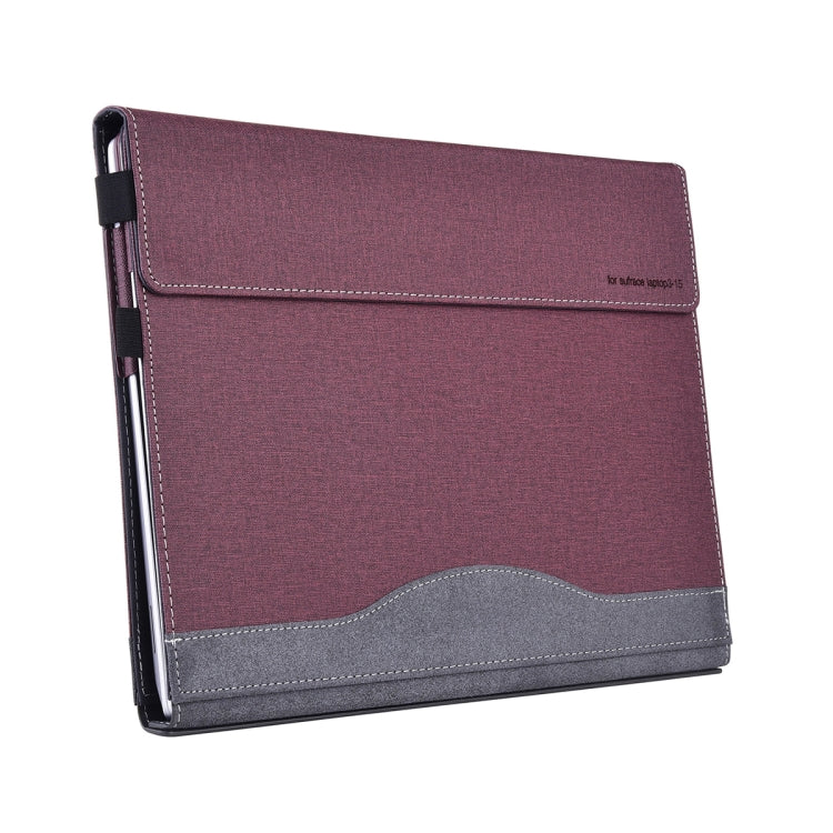 For Lenovo ThinkPad X1 Yoga Gen 4 Cloth Texture Laptop Leather Protective Case(Wine Red) - Other by buy2fix | Online Shopping UK | buy2fix