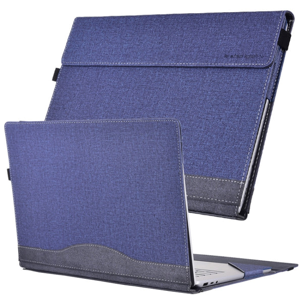 For Lenovo ThinkPad X1 Yoga Gen 4 Cloth Texture Laptop Leather Protective Case(Deep Blue) by buy2fix