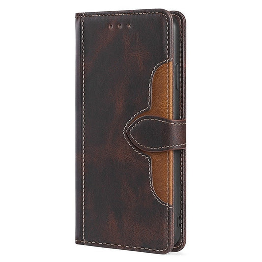 For Motorola Moto G Play 4G 2024 Skin Feel Magnetic Buckle Leather Phone Case(Brown) by buy2fix