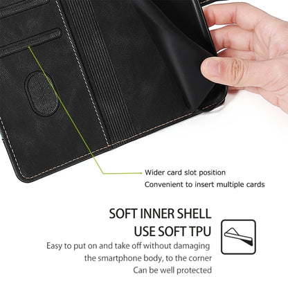For Motorola Edge 5G 2024 Skin Feel Magnetic Buckle Leather Phone Case(Black) by buy2fix