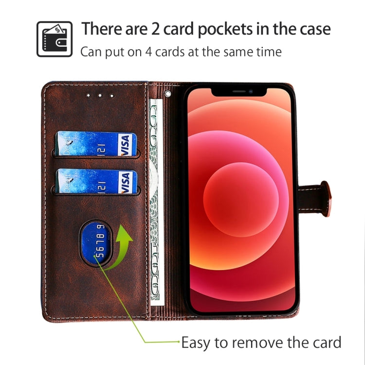 For Motorola Edge 5G 2024 Skin Feel Magnetic Buckle Leather Phone Case(Brown) by buy2fix