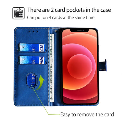 For Motorola Edge 5G 2024 Skin Feel Magnetic Buckle Leather Phone Case(Blue) by buy2fix