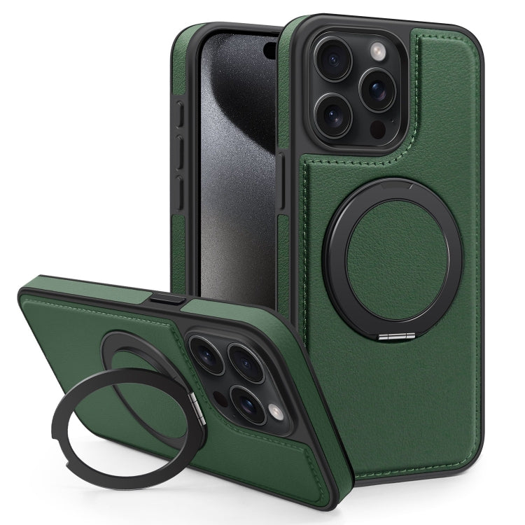 For iPhone 15 Pro Max Yashi 360 Degree Rotating MagSafe Bracket Phone Case(Dark Green) - iPhone 15 Pro Max Cases by buy2fix | Online Shopping UK | buy2fix