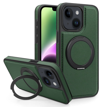 For iPhone 14 Plus Yashi 360 Degree Rotating MagSafe Bracket Phone Case(Dark Green) - iPhone 14 Plus Cases by buy2fix | Online Shopping UK | buy2fix