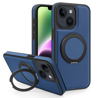 For iPhone 14 Plus Yashi 360 Degree Rotating MagSafe Bracket Phone Case(Blue) - iPhone 14 Plus Cases by buy2fix | Online Shopping UK | buy2fix
