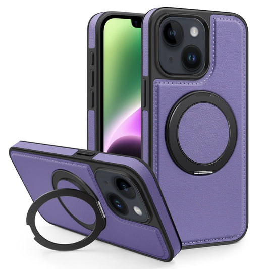 For iPhone 14 Plus Yashi 360 Degree Rotating MagSafe Bracket Phone Case(Purple) - iPhone 14 Plus Cases by buy2fix | Online Shopping UK | buy2fix