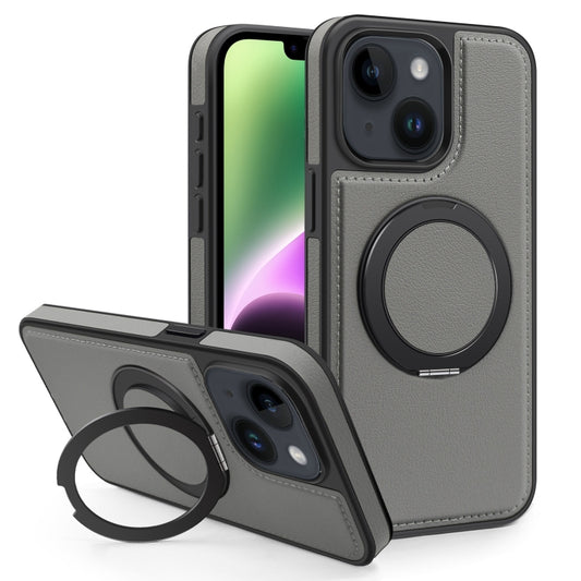 For iPhone 14 Yashi 360 Degree Rotating MagSafe Bracket Phone Case(Grey) - iPhone 14 Cases by buy2fix | Online Shopping UK | buy2fix