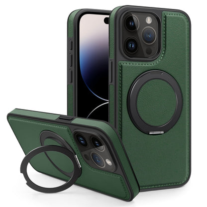 For iPhone 14 Pro Max Yashi 360 Degree Rotating MagSafe Bracket Phone Case(Dark Green) - iPhone 14 Pro Max Cases by buy2fix | Online Shopping UK | buy2fix