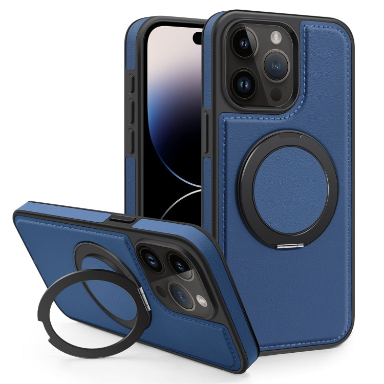 For iPhone 14 Pro Max Yashi 360 Degree Rotating MagSafe Bracket Phone Case(Blue) - iPhone 14 Pro Max Cases by buy2fix | Online Shopping UK | buy2fix