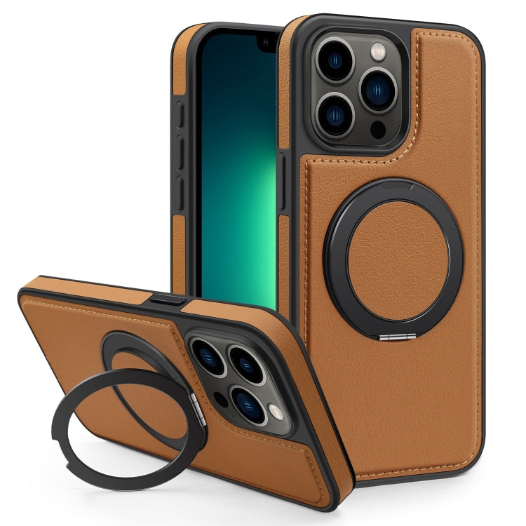 For iPhone 13 Pro Max Yashi 360 Degree Rotating MagSafe Bracket Phone Case(Brown) - iPhone 13 Pro Max Cases by buy2fix | Online Shopping UK | buy2fix