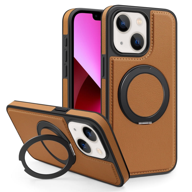 For iPhone 13 Yashi 360 Degree Rotating MagSafe Bracket Phone Case(Brown) - iPhone 13 Cases by buy2fix | Online Shopping UK | buy2fix