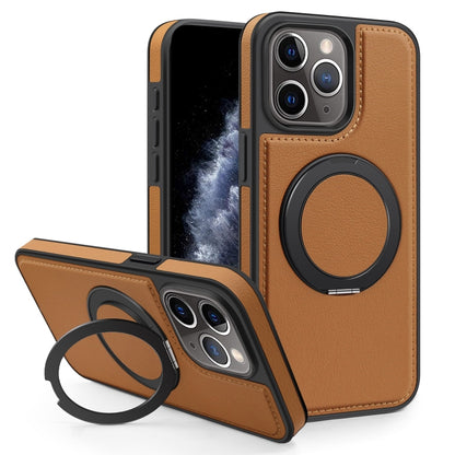 For iPhone 11 Pro Max Yashi 360 Degree Rotating MagSafe Bracket Phone Case(Brown) - iPhone 11 Pro Max Cases by buy2fix | Online Shopping UK | buy2fix