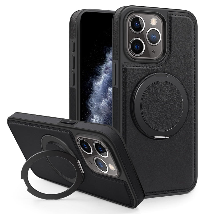 For iPhone 11 Pro Max Yashi 360 Degree Rotating MagSafe Bracket Phone Case(Black) - iPhone 11 Pro Max Cases by buy2fix | Online Shopping UK | buy2fix