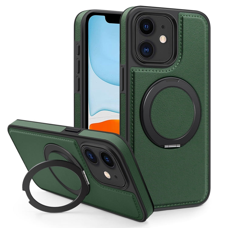 For iPhone 11 Yashi 360 Degree Rotating MagSafe Bracket Phone Case(Dark Green) - iPhone 11 Cases by buy2fix | Online Shopping UK | buy2fix