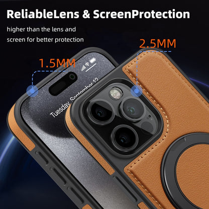 For iPhone 12 Yashi 360 Degree Rotating MagSafe Bracket Phone Case(Brown) - iPhone 12 / 12 Pro Cases by buy2fix | Online Shopping UK | buy2fix
