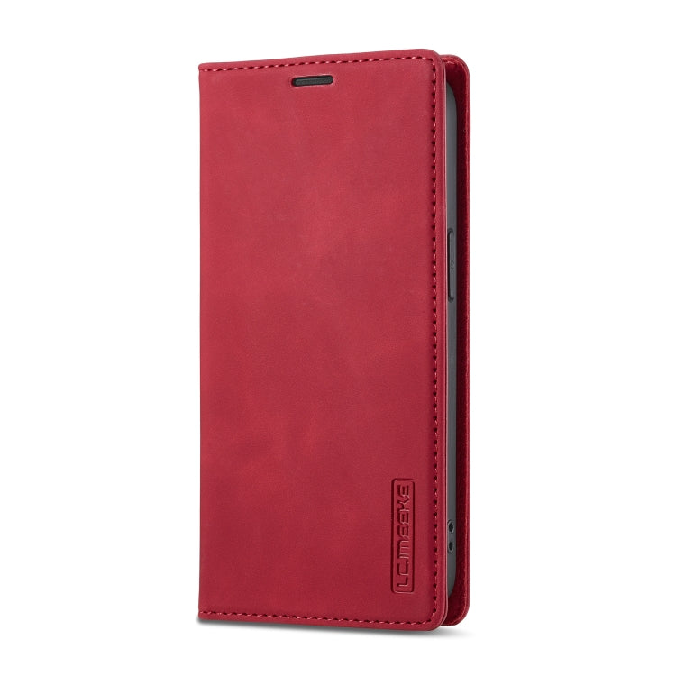 For iPhone SE 2024 LC.IMEEKE Strong Magnetic Leather Phone Case with Holder & Card Slots & Wallet(Red) - More iPhone Cases by LC.IMEEKE | Online Shopping UK | buy2fix