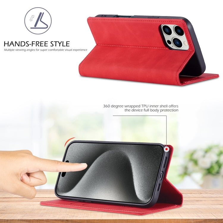 For iPhone 16 Pro Max LC.IMEEKE Strong Magnetism Microfiber Leather Phone Case(Red) - iPhone 16 Pro Max Cases by LC.IMEEKE | Online Shopping UK | buy2fix