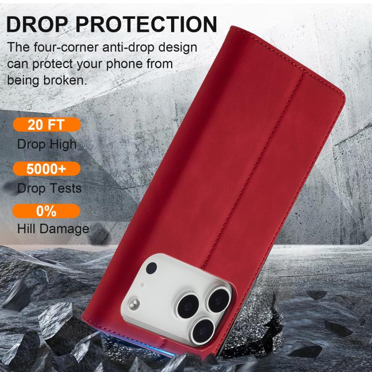 For iPhone 17 Pro Max LC.IMEEKE Strong Magnetism Microfiber Leather Phone Case(Red) - iPhone 17 Pro Max Cases by LC.IMEEKE | Online Shopping UK | buy2fix