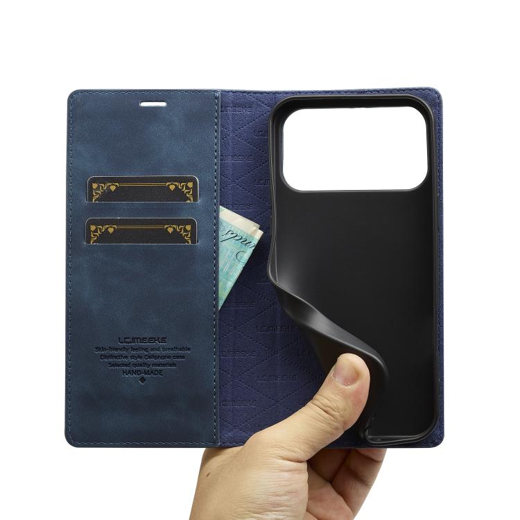 For iPhone 17 Pro Max LC.IMEEKE Strong Magnetism Microfiber Leather Phone Case(Blue) - iPhone 17 Pro Max Cases by LC.IMEEKE | Online Shopping UK | buy2fix