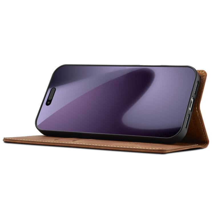 For iPhone 17 Pro Max LC.IMEEKE Strong Magnetism Microfiber Leather Phone Case(Brown) - iPhone 17 Pro Max Cases by LC.IMEEKE | Online Shopping UK | buy2fix