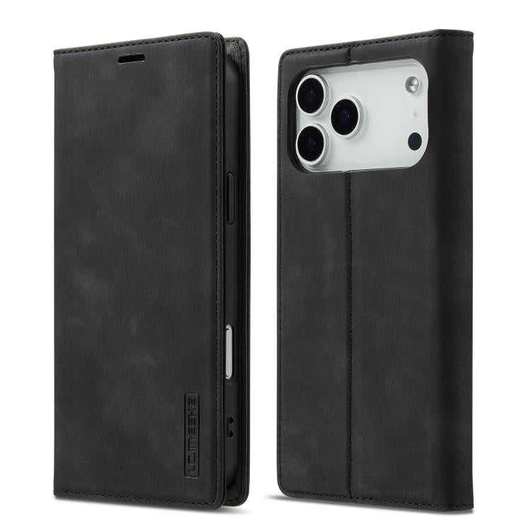 For iPhone 17 Pro LC.IMEEKE Strong Magnetism Microfiber Leather Phone Case(Black) - iPhone 17 Pro Cases by LC.IMEEKE | Online Shopping UK | buy2fix