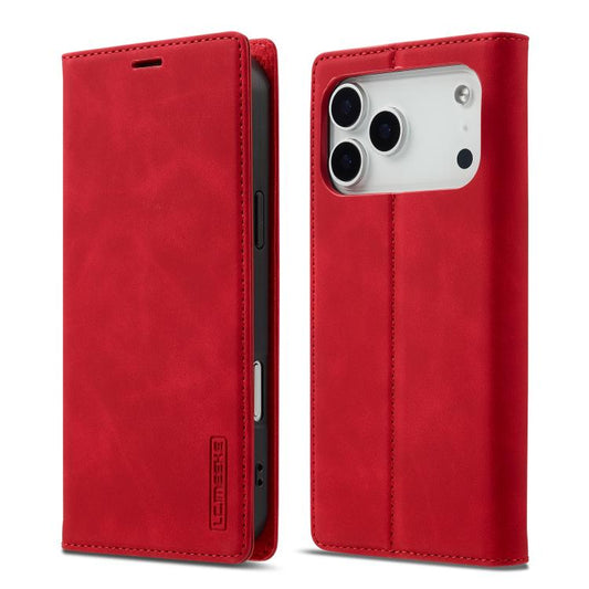 For iPhone 17 Pro LC.IMEEKE Strong Magnetism Microfiber Leather Phone Case(Red) - iPhone 17 Pro Cases by LC.IMEEKE | Online Shopping UK | buy2fix