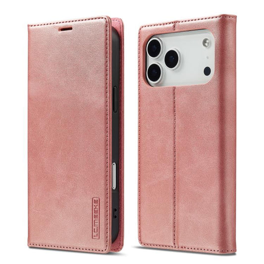 For iPhone 17 Pro LC.IMEEKE Strong Magnetism Microfiber Leather Phone Case(Rose Gold) - iPhone 17 Pro Cases by LC.IMEEKE | Online Shopping UK | buy2fix