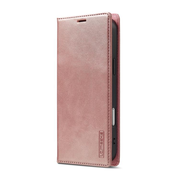 For iPhone 17 Pro LC.IMEEKE Strong Magnetism Microfiber Leather Phone Case(Rose Gold) - iPhone 17 Pro Cases by LC.IMEEKE | Online Shopping UK | buy2fix
