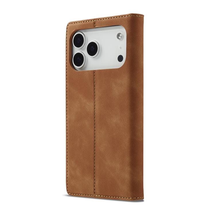For iPhone 17 Pro LC.IMEEKE Strong Magnetism Microfiber Leather Phone Case(Brown) - iPhone 17 Pro Cases by LC.IMEEKE | Online Shopping UK | buy2fix