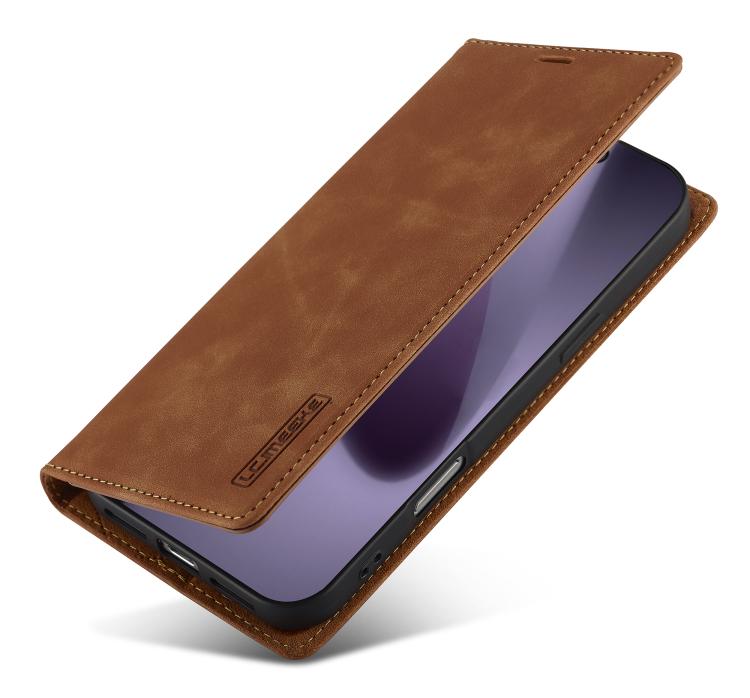 For iPhone 17 Pro LC.IMEEKE Strong Magnetism Microfiber Leather Phone Case(Brown) - iPhone 17 Pro Cases by LC.IMEEKE | Online Shopping UK | buy2fix