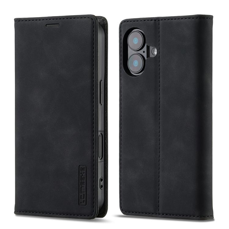 For iPhone 17 LC.IMEEKE Strong Magnetism Microfiber Leather Phone Case(Black) - iPhone 17 Cases by LC.IMEEKE | Online Shopping UK | buy2fix
