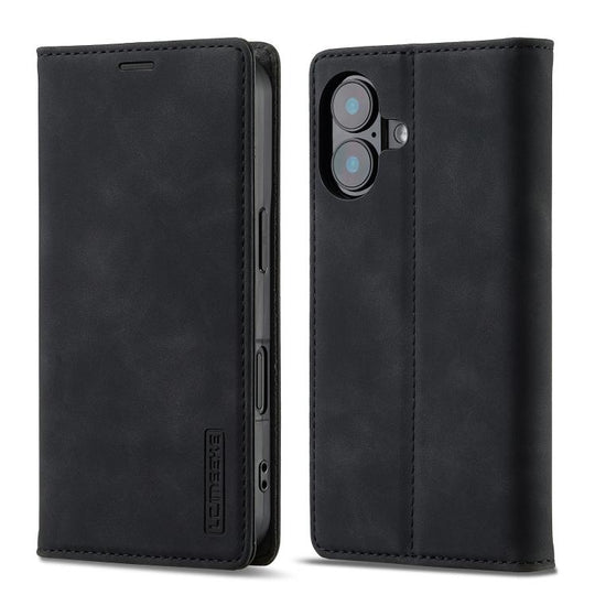 For iPhone 17 LC.IMEEKE Strong Magnetism Microfiber Leather Phone Case(Black)