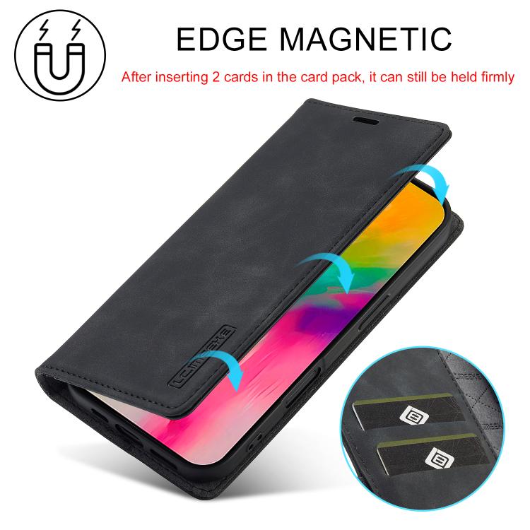 For iPhone 17 LC.IMEEKE Strong Magnetism Microfiber Leather Phone Case(Black) - iPhone 17 Cases by LC.IMEEKE | Online Shopping UK | buy2fix
