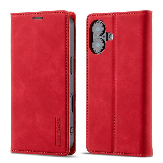 For iPhone 17 LC.IMEEKE Strong Magnetism Microfiber Leather Phone Case(Red) - iPhone 17 Cases by LC.IMEEKE | Online Shopping UK | buy2fix