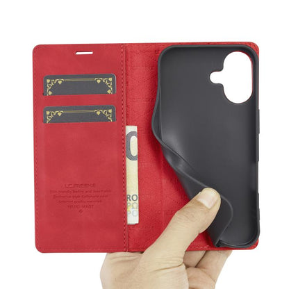 For iPhone 17 LC.IMEEKE Strong Magnetism Microfiber Leather Phone Case(Red) - iPhone 17 Cases by LC.IMEEKE | Online Shopping UK | buy2fix