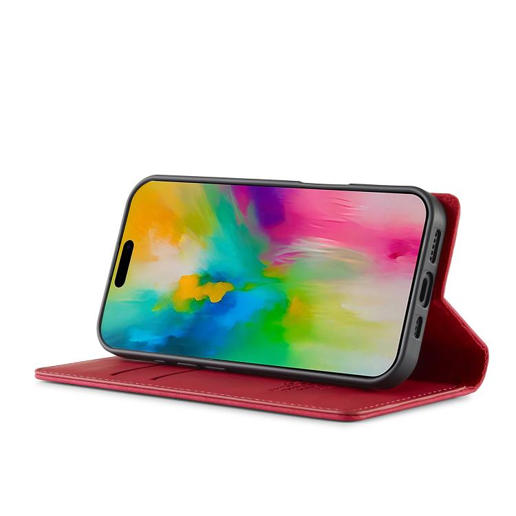 For iPhone 17 LC.IMEEKE Strong Magnetism Microfiber Leather Phone Case(Red) - iPhone 17 Cases by LC.IMEEKE | Online Shopping UK | buy2fix