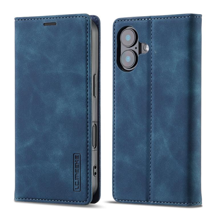 For iPhone 17 LC.IMEEKE Strong Magnetism Microfiber Leather Phone Case(Blue) - iPhone 17 Cases by LC.IMEEKE | Online Shopping UK | buy2fix