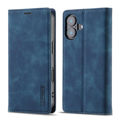 For iPhone 17 LC.IMEEKE Strong Magnetism Microfiber Leather Phone Case(Blue) - iPhone 17 Cases by LC.IMEEKE | Online Shopping UK | buy2fix