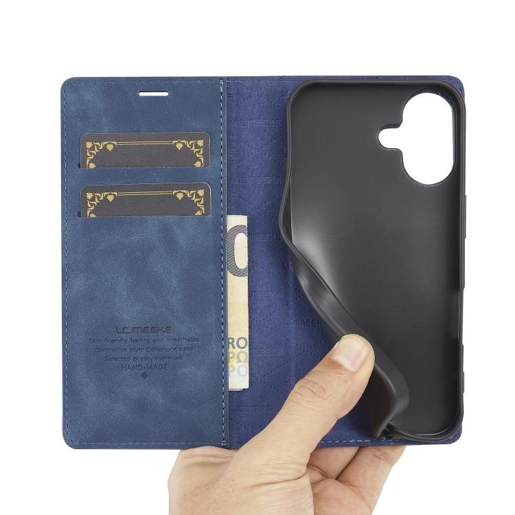 For iPhone 17 LC.IMEEKE Strong Magnetism Microfiber Leather Phone Case(Blue) - iPhone 17 Cases by LC.IMEEKE | Online Shopping UK | buy2fix