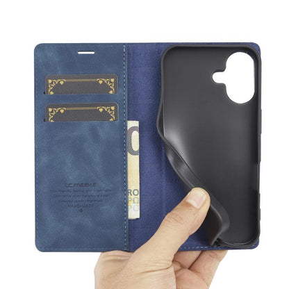 For iPhone 17 LC.IMEEKE Strong Magnetism Microfiber Leather Phone Case(Blue) - iPhone 17 Cases by LC.IMEEKE | Online Shopping UK | buy2fix