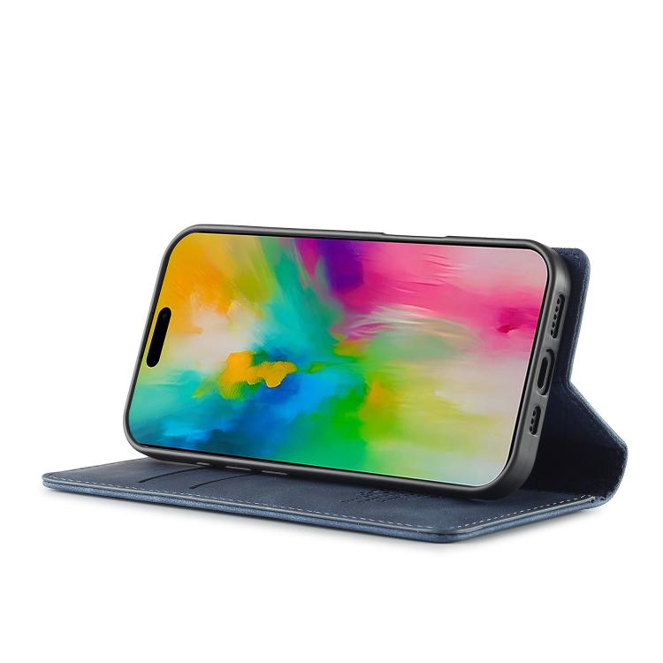 For iPhone 17 LC.IMEEKE Strong Magnetism Microfiber Leather Phone Case(Blue) - iPhone 17 Cases by LC.IMEEKE | Online Shopping UK | buy2fix