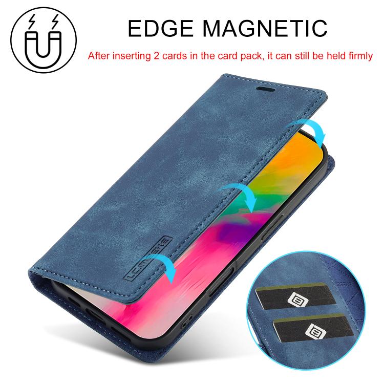 For iPhone 17 LC.IMEEKE Strong Magnetism Microfiber Leather Phone Case(Blue) - iPhone 17 Cases by LC.IMEEKE | Online Shopping UK | buy2fix