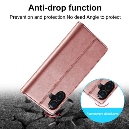 For iPhone 17 LC.IMEEKE Strong Magnetism Microfiber Leather Phone Case(Rose Gold) - iPhone 17 Cases by LC.IMEEKE | Online Shopping UK | buy2fix
